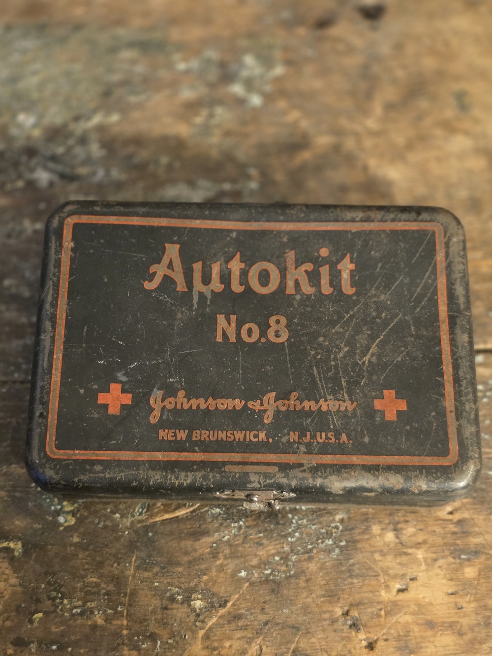 Autokit No.8 Black and Orange First Aid Tin